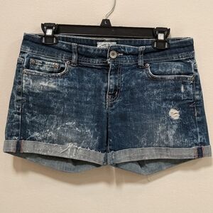 Aeropostale Women's Rolled Cuffed Hem Dark Wash Jean Shorts Size 3/4